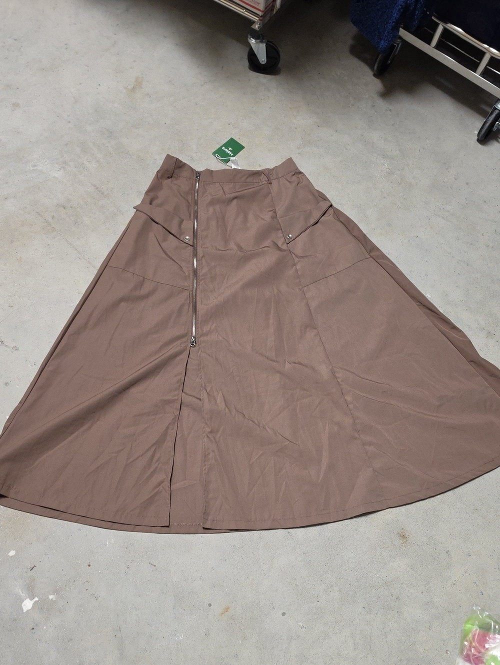 Nwt HALARA Brown Maxi Skirt with Front Zip #193